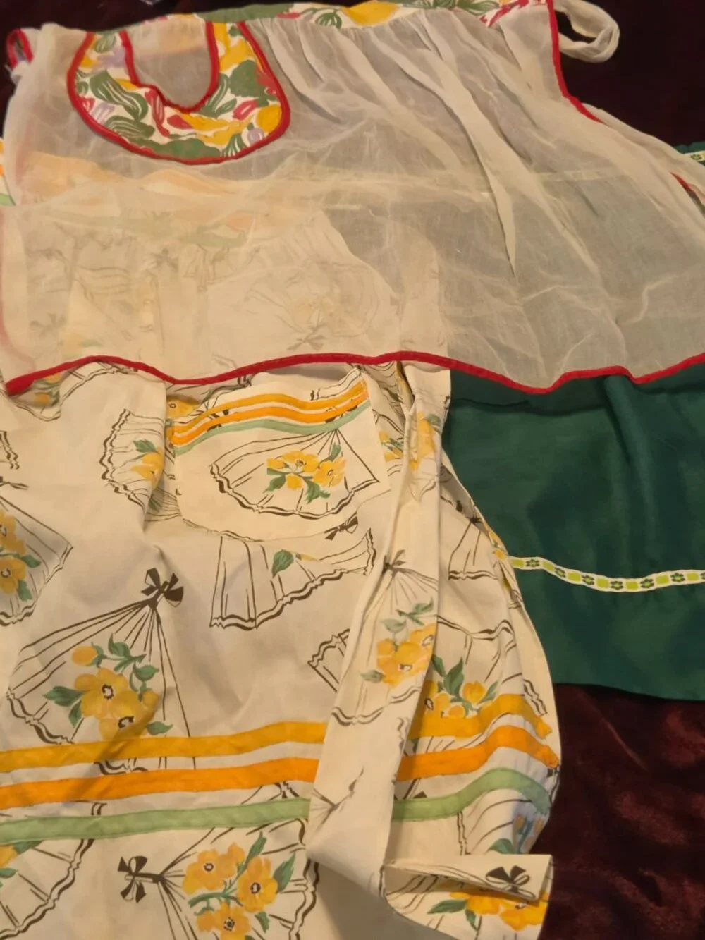 vintage waste aprons set of three